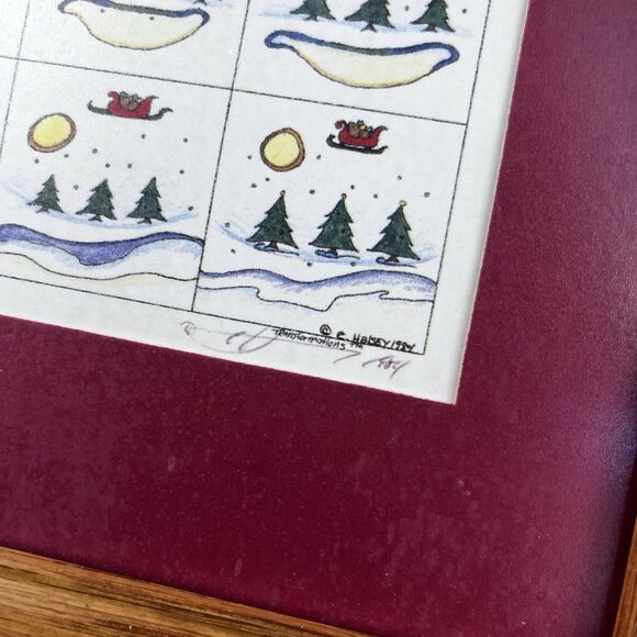 Vtg E Halsey Transformation Print From Ornament to Winter Scene Santa Signed - Picture 7 of 7